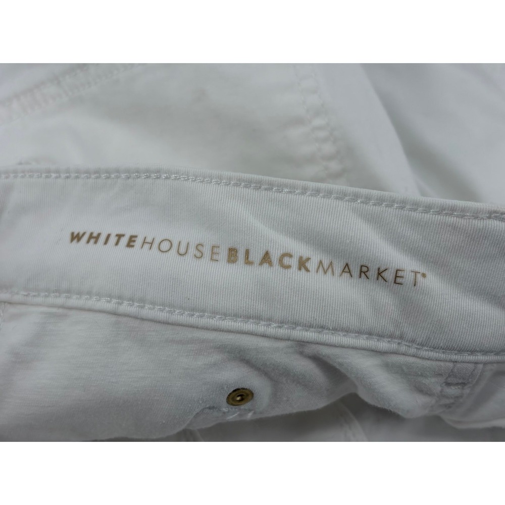 White House Black Market Mid-Rise Pret-A-Play Shorts White, Side Zip, Woman 10 - Picture 5 of 11